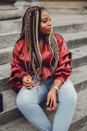 Classic Brown Box Braids (Medium Length)